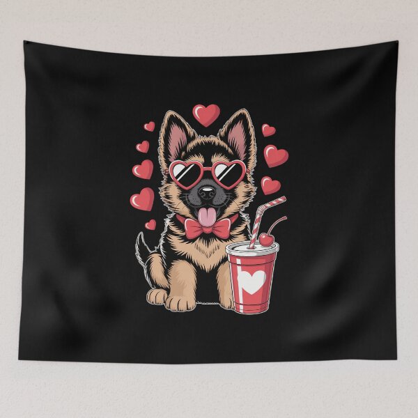 Item preview, Cute German Shepherd Dog Valentine's Day Bow Dog Lovers designed and sold by FaithAbbott.