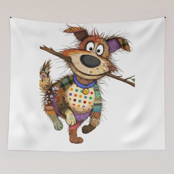 Item preview, Cute Patchwork Dog Illustration – Whimsical Mixed Media Puppy Art designed and sold by Gurjeetpixelart.