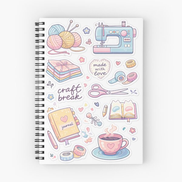 Item preview, Cozy Craft Break Pastel Sticker Sheet DIY Creative Art designed and sold by goodcrystals.
