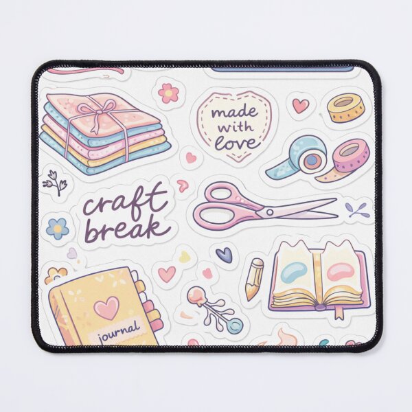 Item preview, Cozy Craft Break Pastel Sticker Sheet DIY Creative Art designed and sold by goodcrystals.