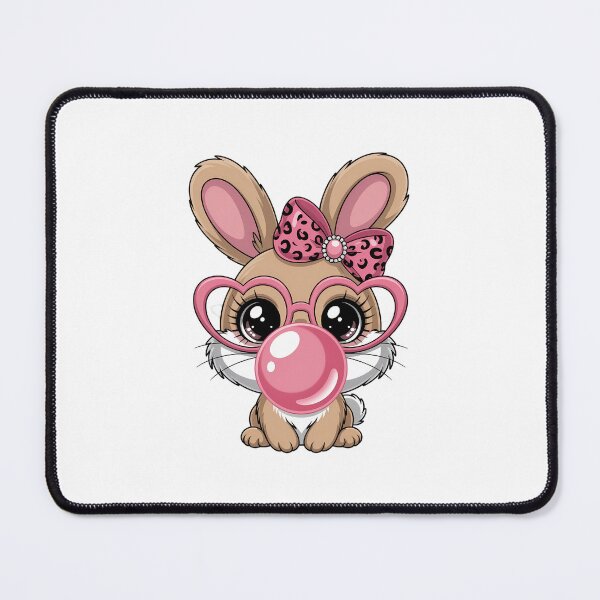 Item preview, Cute Bunny Rabbit Face Leopard Glasses Girl Happy Easter Day designed and sold by FaithAbbott.