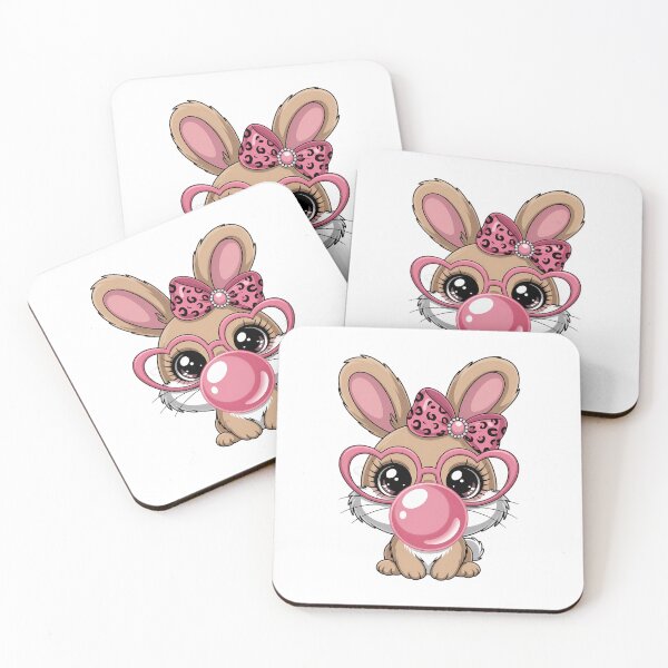 Item preview, Cute Bunny Rabbit Face Leopard Glasses Girl Happy Easter Day designed and sold by FaithAbbott.