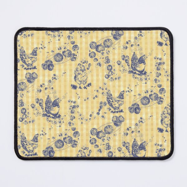 Item preview, Butter Cream Chicken Chinoiserie on Vintage Feed Sack Gingham designed and sold by LoveAlways-AEP.