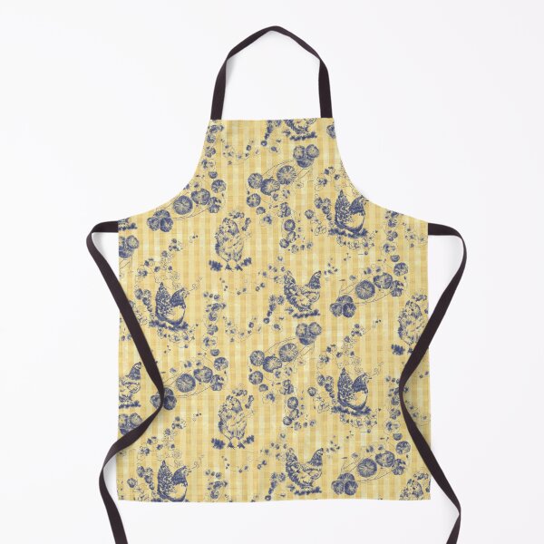 Item preview, Butter Cream Chicken Chinoiserie on Vintage Feed Sack Gingham designed and sold by LoveAlways-AEP.