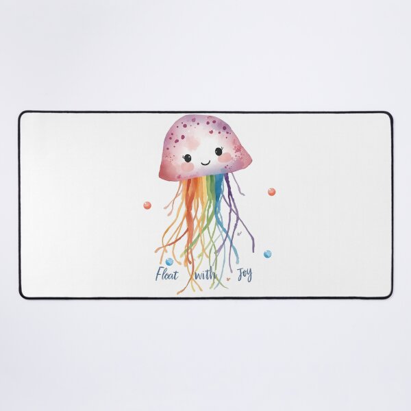 Item preview, Float With Joy, Cute Rainbow Jellyfish Illustration designed and sold by Moodune.
