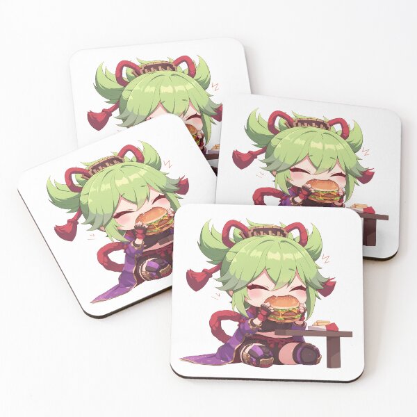 Item preview, Kuki Shinobu Genshin Impact Game Chibi Kawaii Burger Green Hair Cute Snack Joy Anime Girl designed and sold by mildaclairmo.
