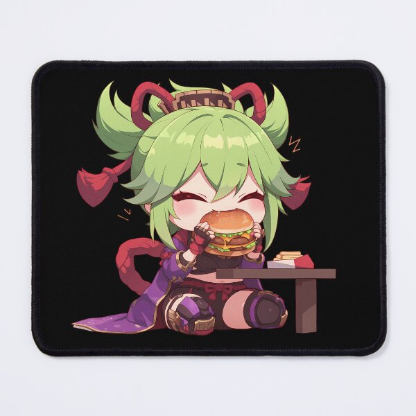 Item preview, Kuki Shinobu Genshin Impact Game Chibi Kawaii Burger Green Hair Cute Snack Joy Anime Girl designed and sold by mildaclairmo.