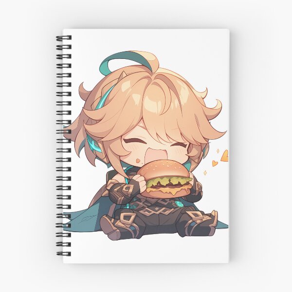Item preview, Alhaitham Genshin Impact Game Chibi Kawaii Burger Blonde Hair Cute Calm Joy designed and sold by mildaclairmo.