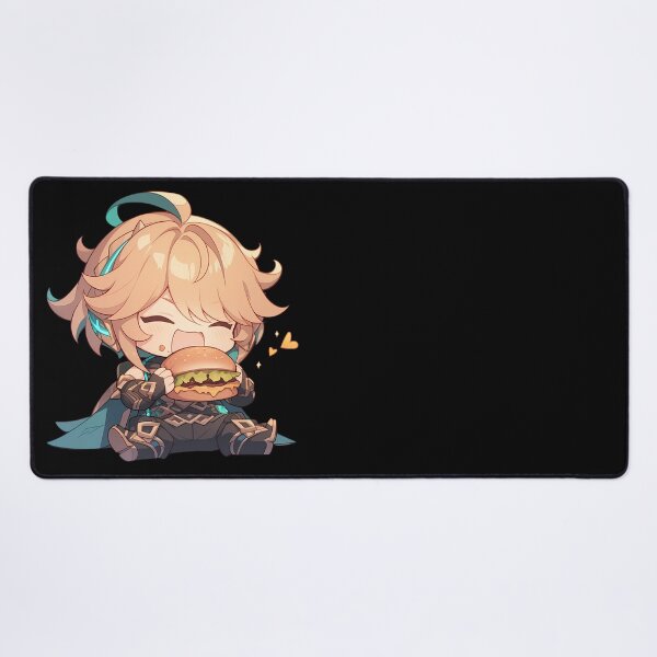 Item preview, Alhaitham Genshin Impact Game Chibi Kawaii Burger Blonde Hair Cute Calm Joy designed and sold by mildaclairmo.