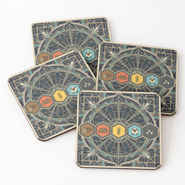 Item preview, Settlers of Catan Board Game Art Deco Board Gamer Gift designed and sold by CardboardCotton.