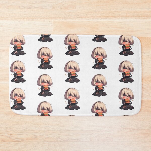 Item preview, 2B Nier Automata Game Girl Chibi Kawaii Burger Blindfold Black Outfit Anime designed and sold by mildaclairmo.
