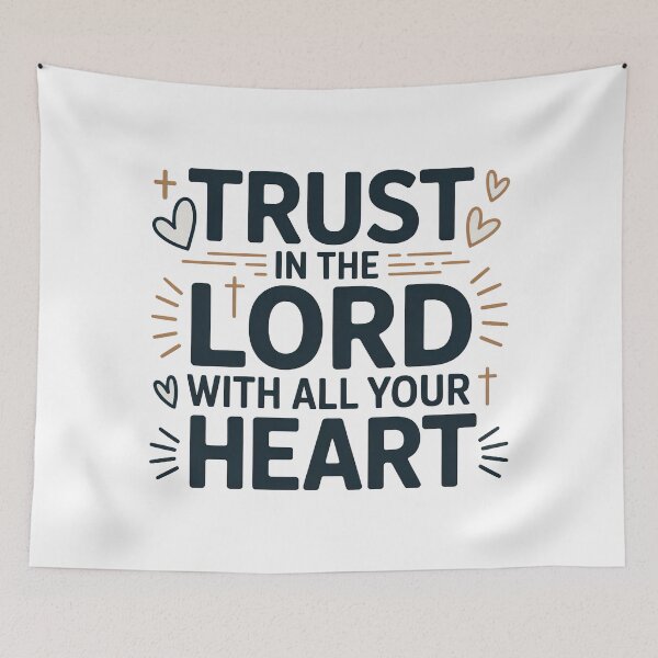 Item preview, Cute Bible Verse, Trust In The Lord With All Your Heart designed and sold by graphic-genie.