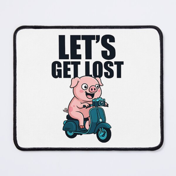 Item preview, Lets Get Lost - Cute Pig – Funny Scooter Adventure Cartoon Style designed and sold by Taans-Creation.