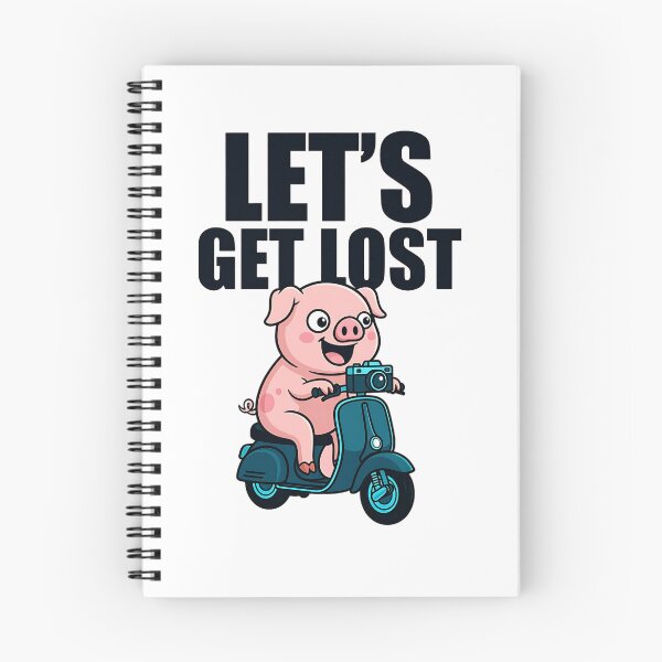 Item preview, Lets Get Lost - Cute Pig – Funny Scooter Adventure Cartoon Style designed and sold by Taans-Creation.