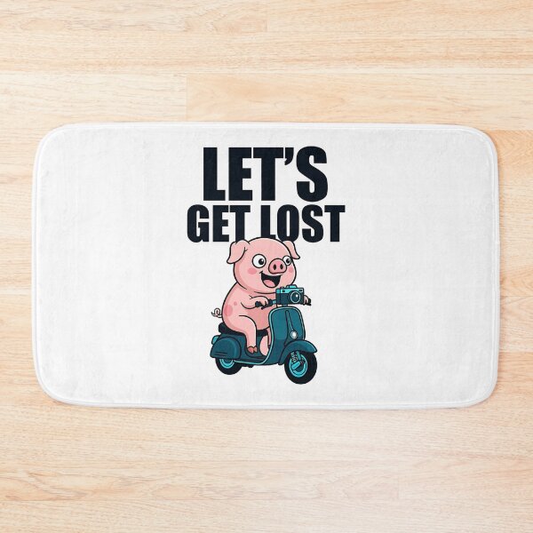 Item preview, Lets Get Lost - Cute Pig – Funny Scooter Adventure Cartoon Style designed and sold by Taans-Creation.