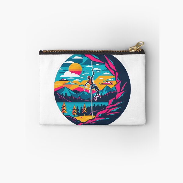 Item preview, Vertical Ascent at Sunset – Rock Climbing Adventure Sticker designed and sold by kuikai123.