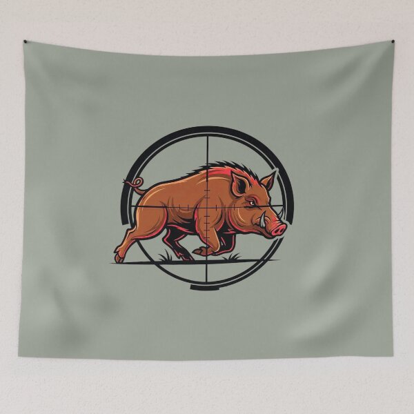 Item preview, Wild Boar Hunting Crosshairs Scoped Wildlife Art designed and sold by KiwiRider.