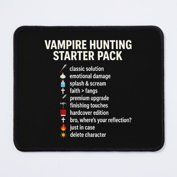 Item preview, Vampire Hunting Starter Pack Funny Gothic Horror Meme Art designed and sold by SplashTastic.