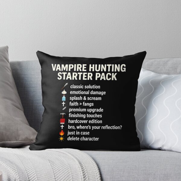 Item preview, Vampire Hunting Starter Pack Funny Gothic Horror Meme Art designed and sold by SplashTastic.