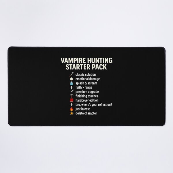 Item preview, Vampire Hunting Starter Pack Funny Gothic Horror Meme Art designed and sold by SplashTastic.