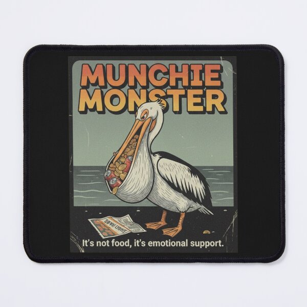 Item preview, Munchie Monster Pelican – Funny Emotional Support Food 90s Vintage Graphic designed and sold by FakeJoo.