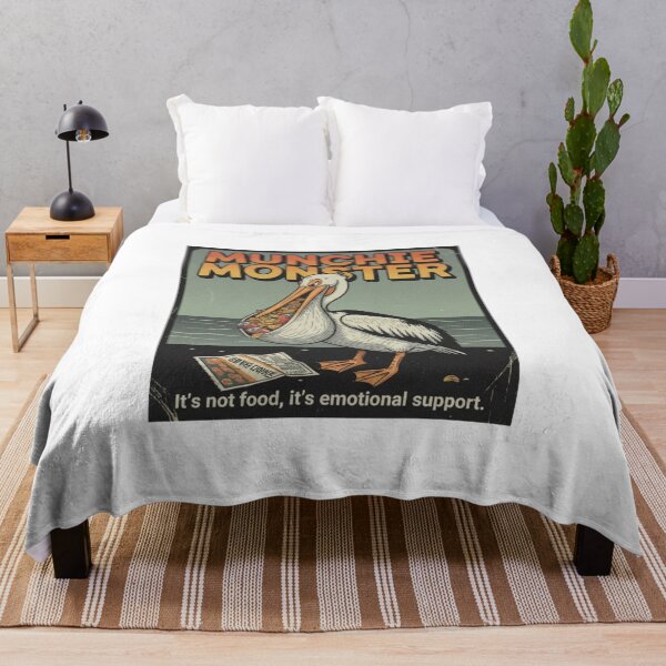 Item preview, Munchie Monster Pelican – Funny Emotional Support Food 90s Vintage Graphic designed and sold by FakeJoo.
