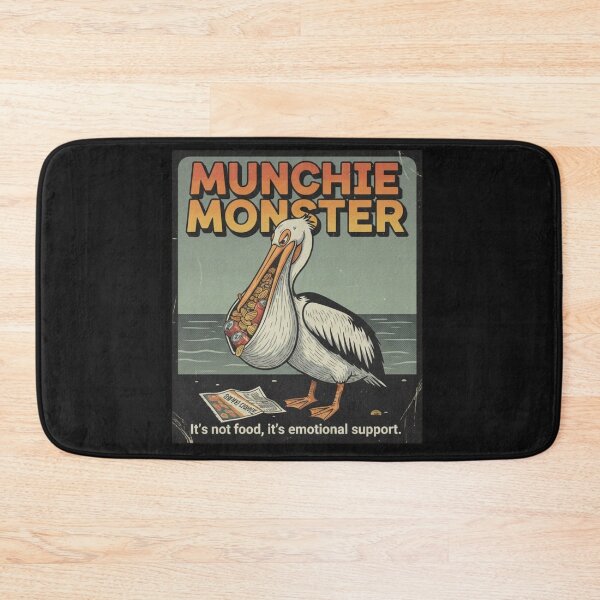 Item preview, Munchie Monster Pelican – Funny Emotional Support Food 90s Vintage Graphic designed and sold by FakeJoo.