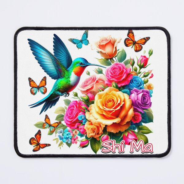 Item preview, MoM / Shí Ma (my mom) Butterflies, hummingbirds and flowers designed and sold by NativeGraffix.