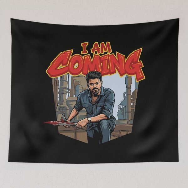 Item preview, I AM COMING Thalapathy Vijay Mass Jana Nayagan Inspired Tamil Movie Fan Art designed and sold by sudhareditz.