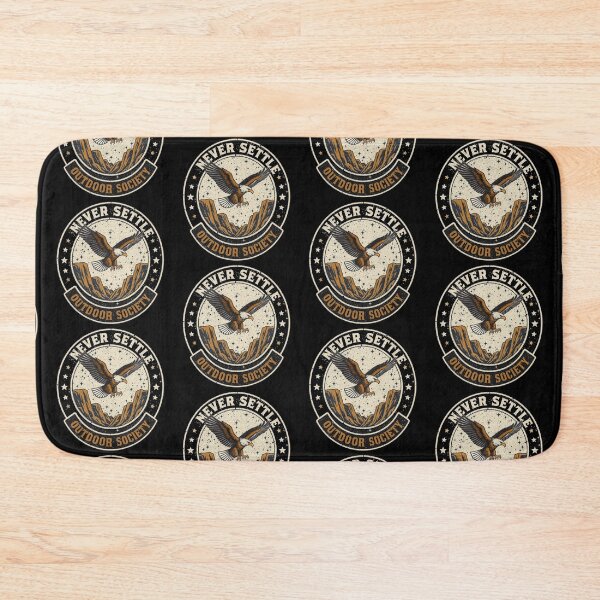 Item preview, Never Settle Outdoor Society Eagle Badge – Vintage Adventure Emblem Graphic ?⛰️ designed and sold by CozyPops.