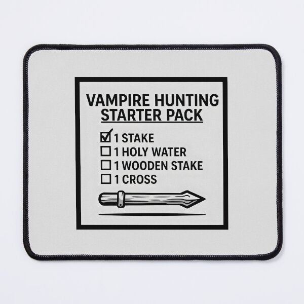 Item preview, Vampire Hunting Starter Pack Funny Gothic Horror Survival Kit Art designed and sold by SplashTastic.