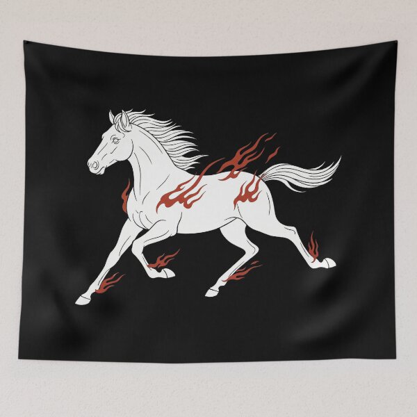 Item preview, Galloping White Fire Horse Mythical Beast designed and sold by zzz888.