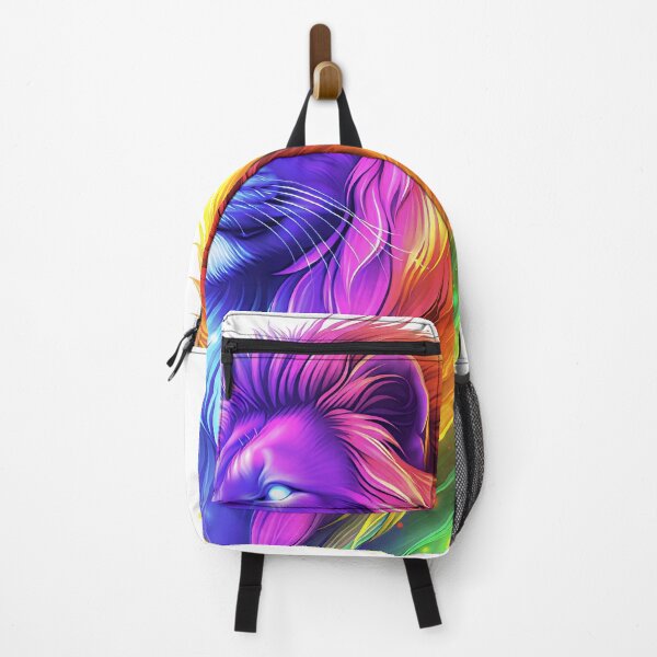 Item preview, Neon Rainbow Lion - Colorful Majestic Animal Digital Art designed and sold by UrbanEchoHub.