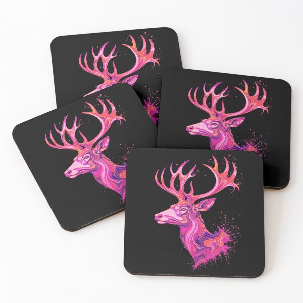 Item preview, Neon Spirit Stag – Abstract Wildlife Digital Art designed and sold by PixelVibe782.