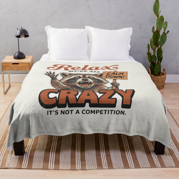 Item preview, Relax We're All Crazy Raccoon Vintage Graphic - Funny Screaming Trash Panda Retro 70s Humor Tee designed and sold by AdyKurniawan.