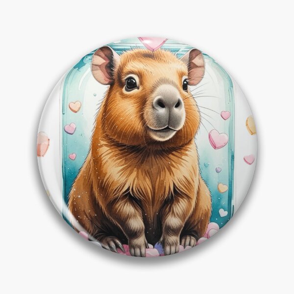 Item preview, Cute Whimsical Capybara in Mason Jar Valentine Sublimation Art designed and sold by AQUILAKREO.