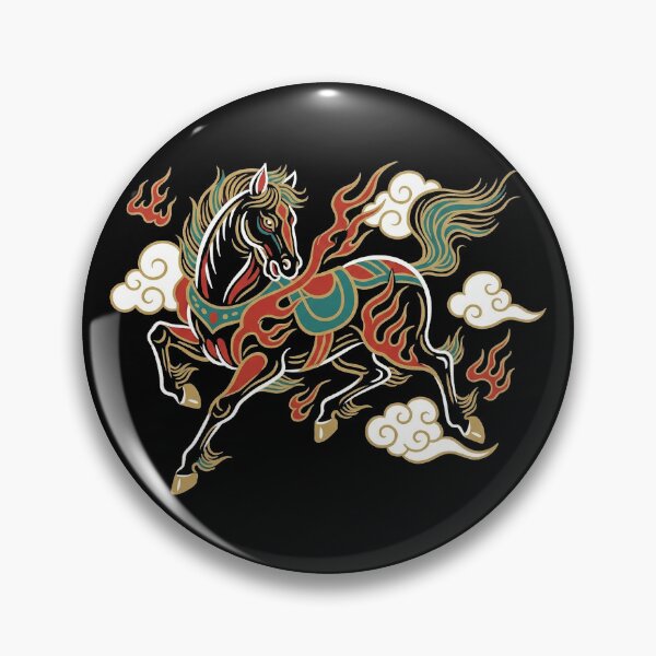 Item preview, Mythical Black Steed and Auspicious Clouds Asian Art designed and sold by zzz888.