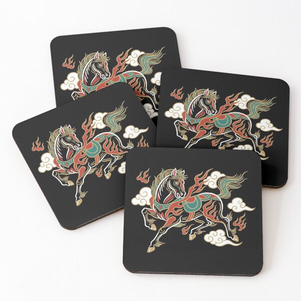 Item preview, Mythical Black Steed and Auspicious Clouds Asian Art designed and sold by zzz888.