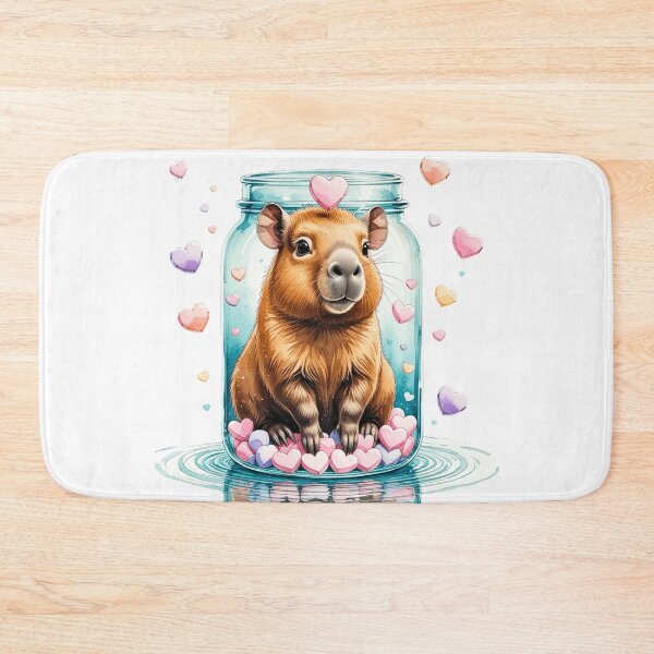 Item preview, Cute Whimsical Capybara in Mason Jar Valentine Sublimation Art designed and sold by AQUILAKREO.