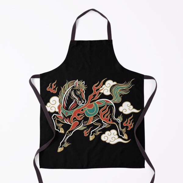 Item preview, Mythical Black Steed and Auspicious Clouds Asian Art designed and sold by zzz888.