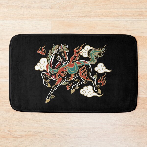 Item preview, Mythical Black Steed and Auspicious Clouds Asian Art designed and sold by zzz888.