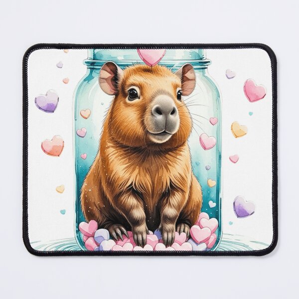 Item preview, Cute Whimsical Capybara in Mason Jar Valentine Sublimation Art designed and sold by AQUILAKREO.