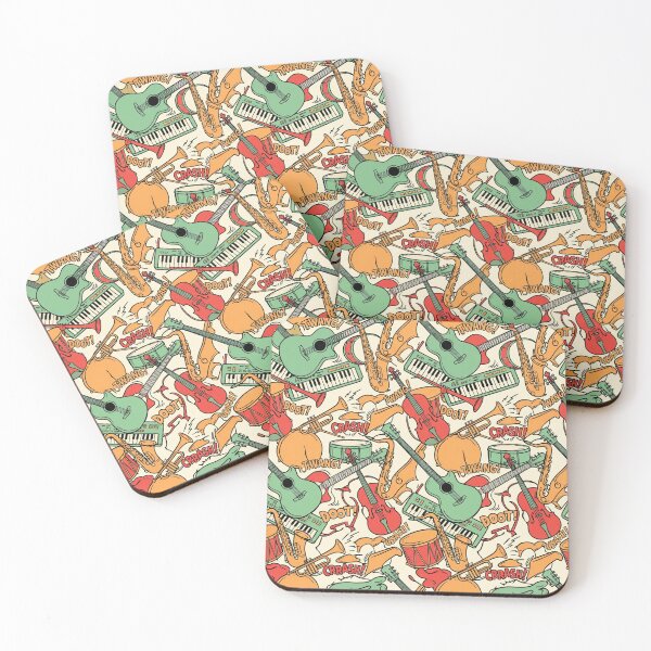 Item preview, Musical Instruments Comic Pattern Doodle Musician Art designed and sold by KiwiRider.