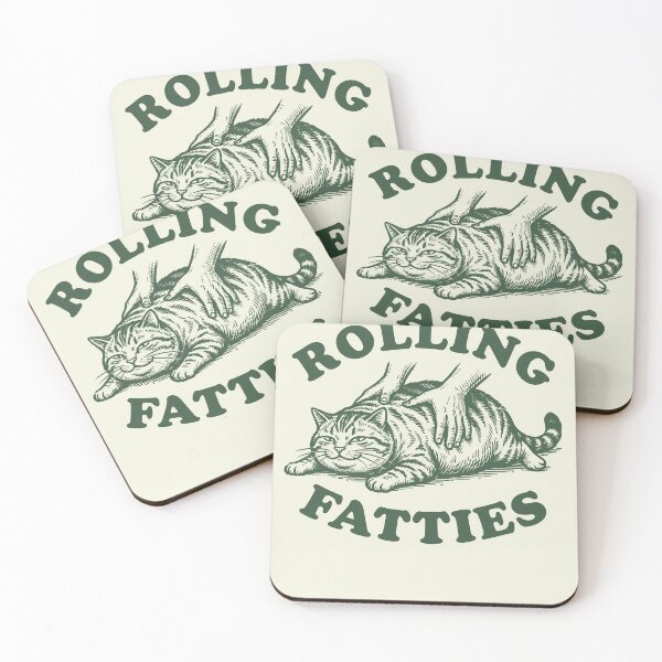 Item preview, Rolling Fatties - Vintage Woodcut Funny Fat Cat Graphic designed and sold by AdyKurniawan.