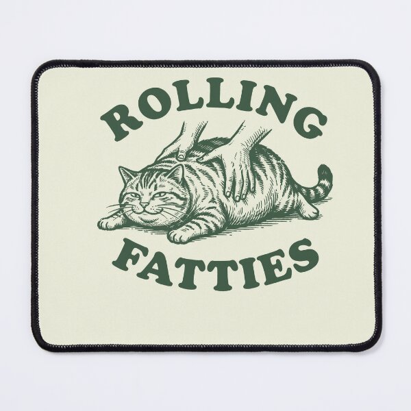 Item preview, Rolling Fatties - Vintage Woodcut Funny Fat Cat Graphic designed and sold by AdyKurniawan.