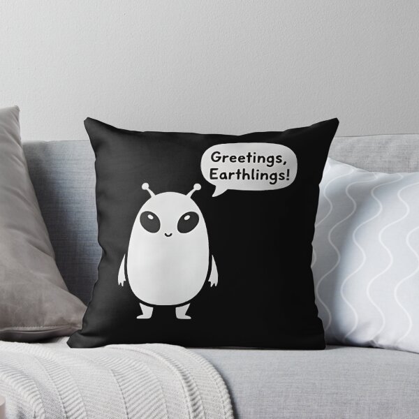 Item preview, Cute Alien Saying Greetings Earthlings designed and sold by Evolved Ape.