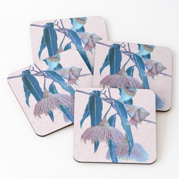 Item preview, Dusky Gum Blossoms – Australian Eucalyptus Floral Art designed and sold by Catherine Wallace Art.
