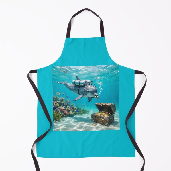 Item preview, Scuba Diving Dolphin Finds Lost Pirate Treasure designed and sold by Tridentulus.