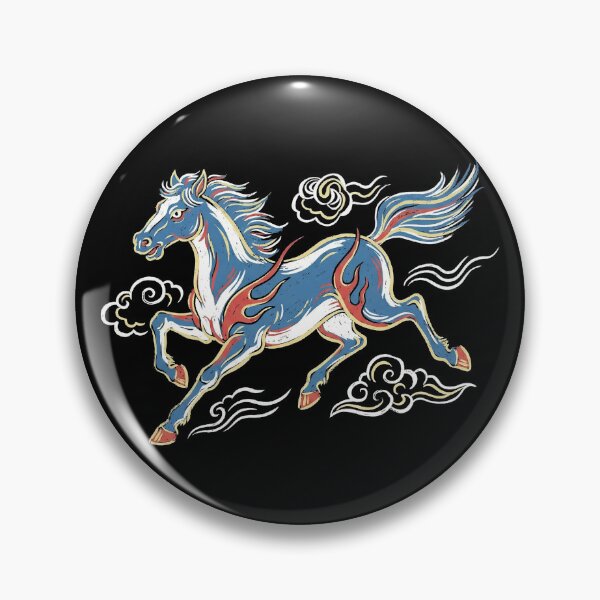 Item preview, Celestial Blue Fire Horse and Auspicious Clouds designed and sold by zzz888.