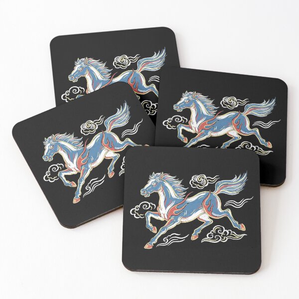 Item preview, Celestial Blue Fire Horse and Auspicious Clouds designed and sold by zzz888.